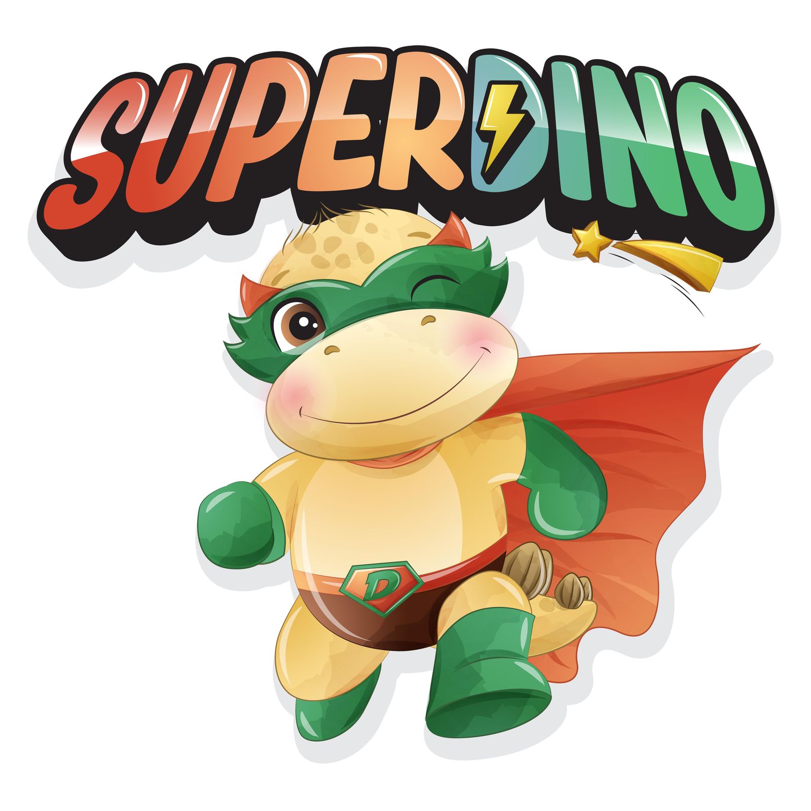 Super Dino Superhero Kids Room Wall Art
