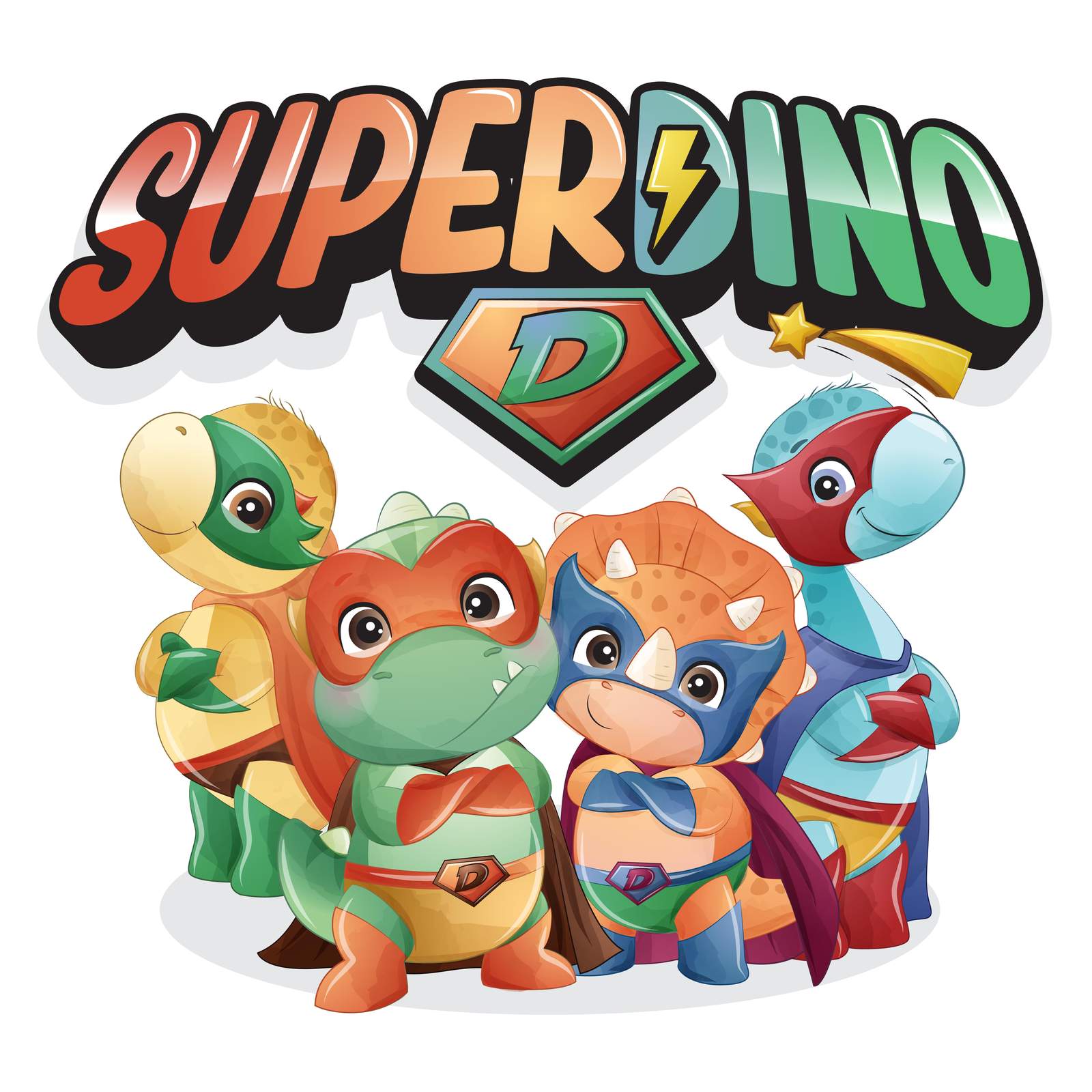 Adorable Super Dino Kids Wall Art Wall Art