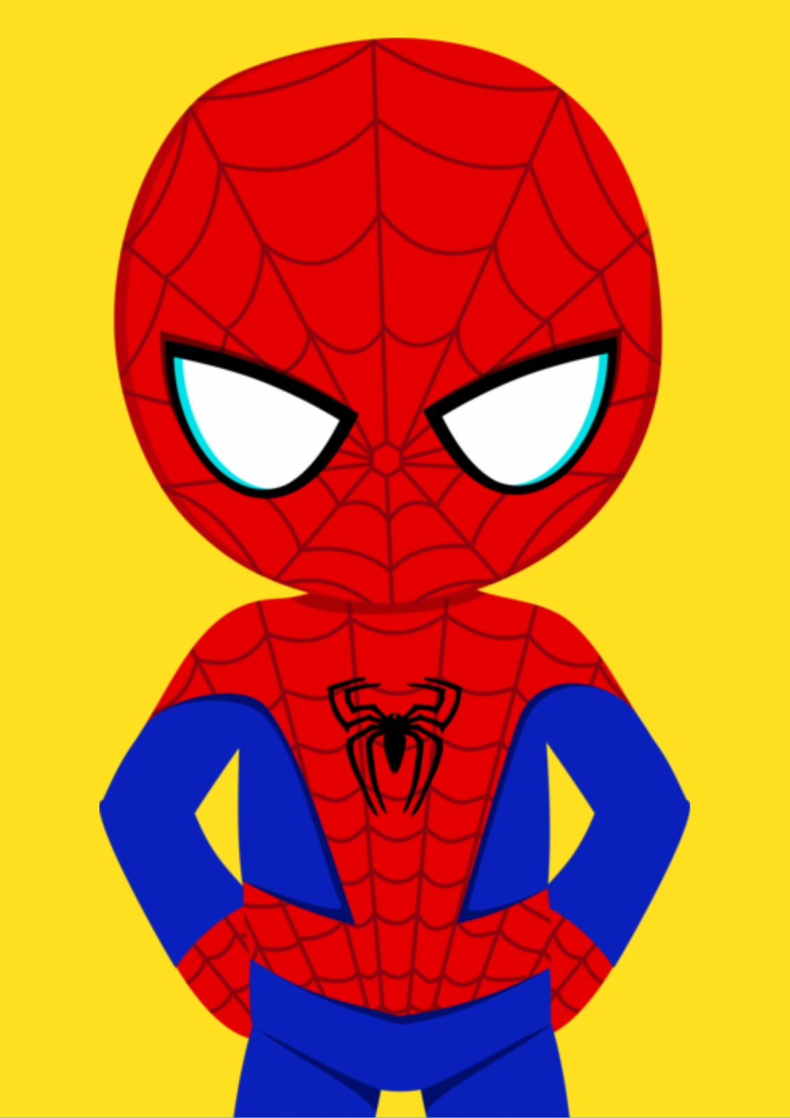 Playful Spidey Chibi Superhero Wall Art