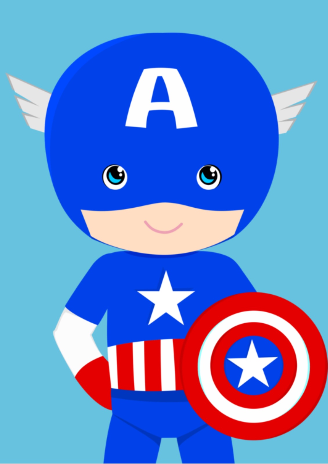 Cute Captain America Wall Art Wall Art