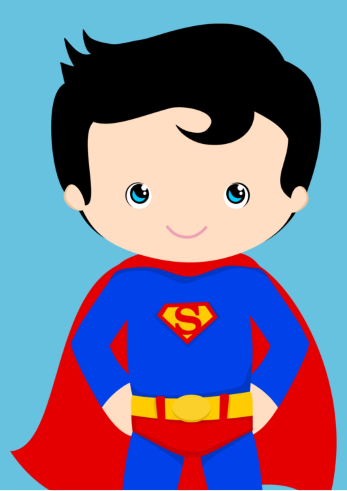Cute Superhero Boy with Cape Wall Art