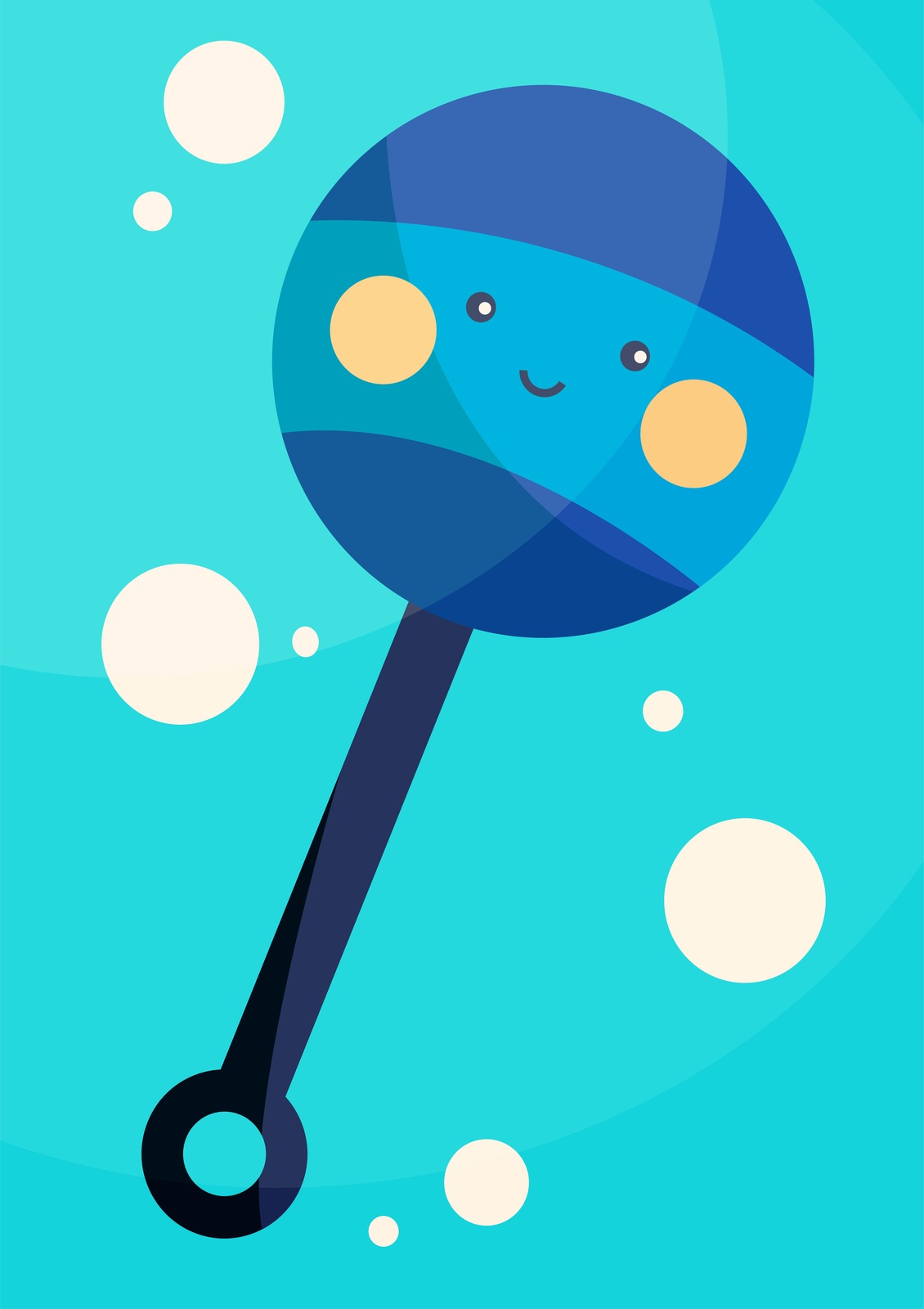 Cute Blue Rattle Baby Room Wall Art