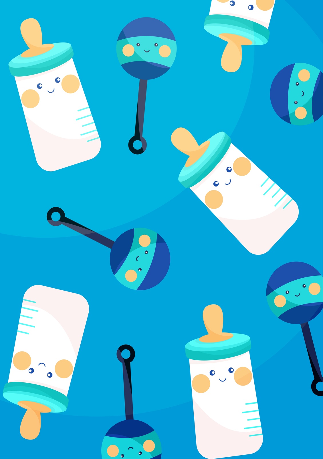 Cute Baby Bottle & Rattle Wall Art