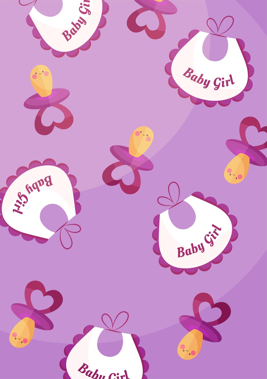 Cute Baby Girl Bib & Pacifier Wall Art
