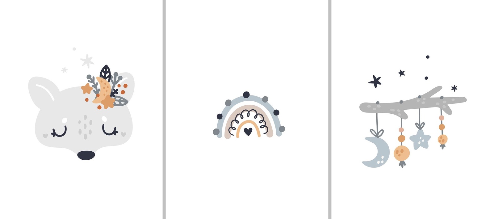 Boho Woodland Nursery Art Wall Art