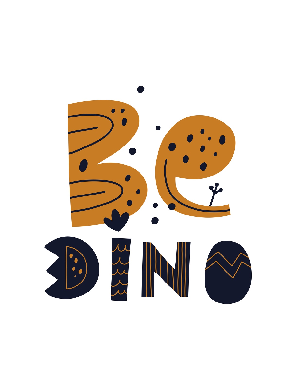 Cute Be Dino Typography Art Wall Art