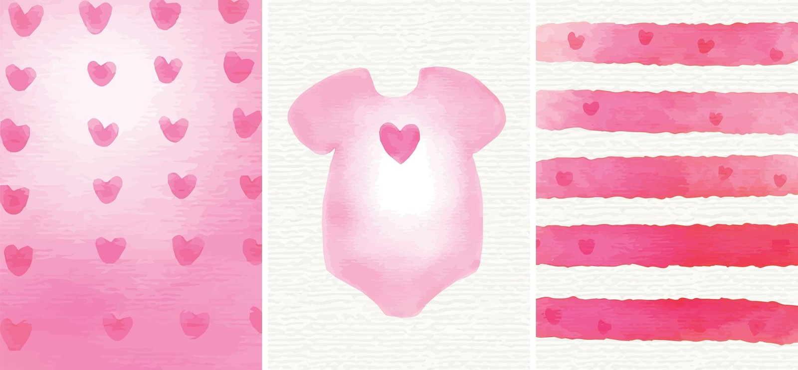 Sweet Hearts Baby Bodysuit & Stripes Wall Art