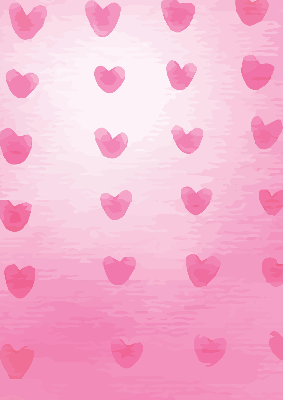 Charming Pink Hearts Pattern Wall Art