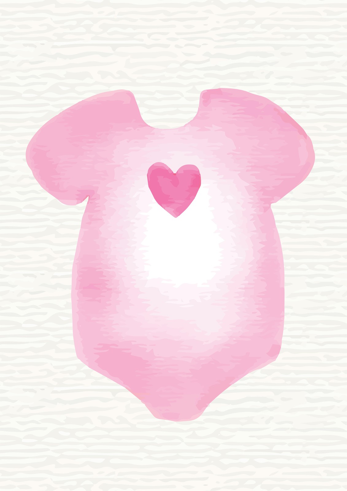 Sweet Pink Watercolor Baby Onesie Heart Wall Art