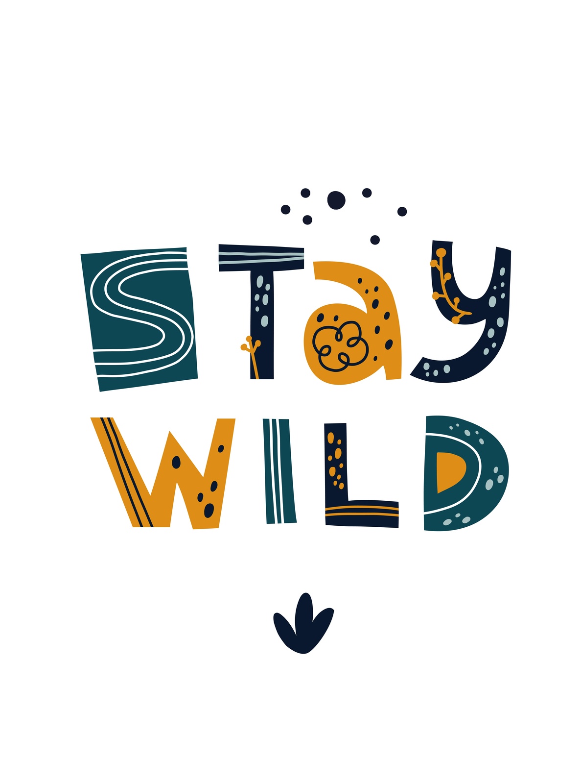 Stay Wild Boho Kids Room Wall Art
