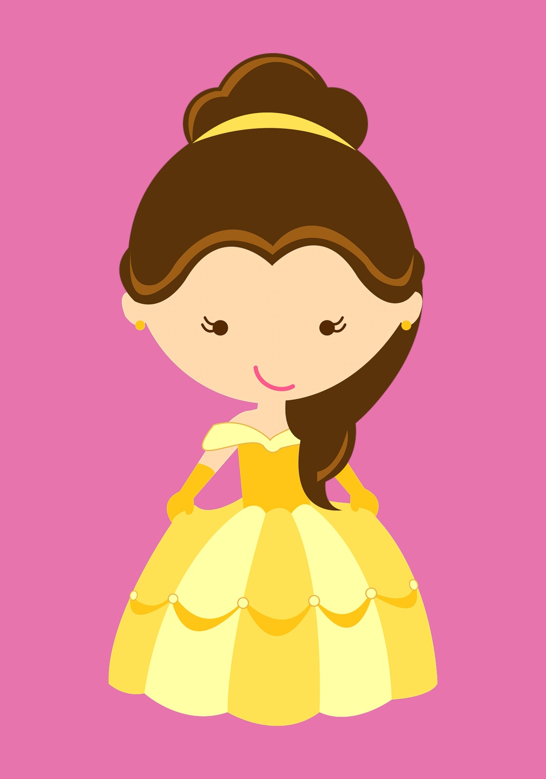 Cute Princess Belle Yellow Dress Wall Art