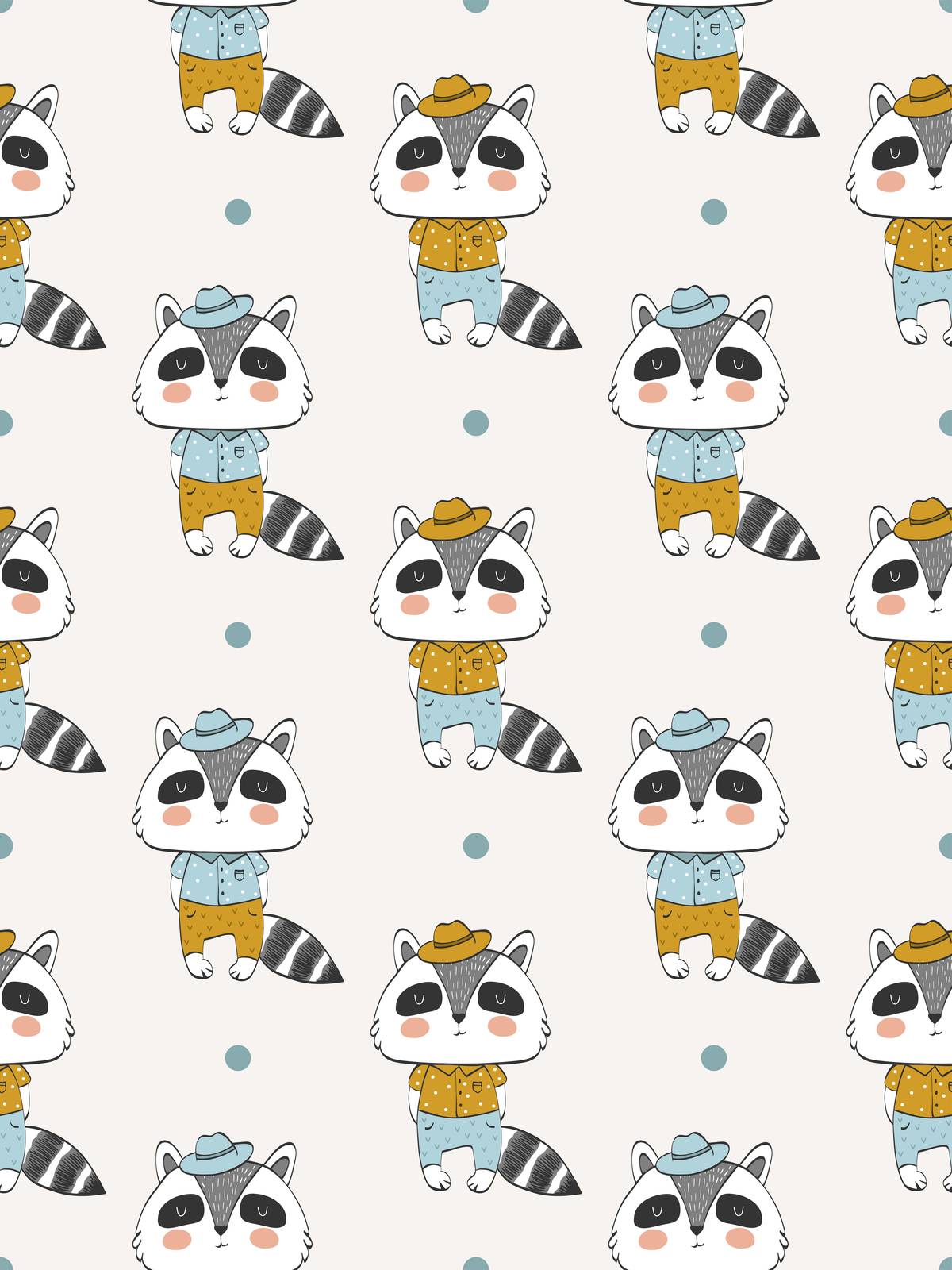 Adorable Raccoon Friends Boho Wall Art