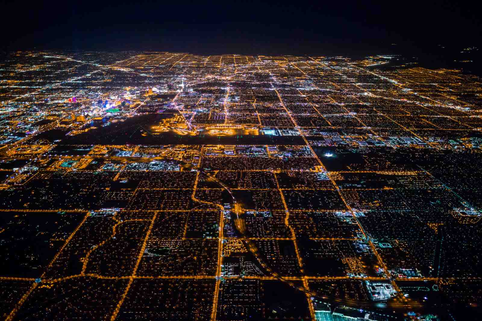 Cityscape at Night Aerial Wall Art