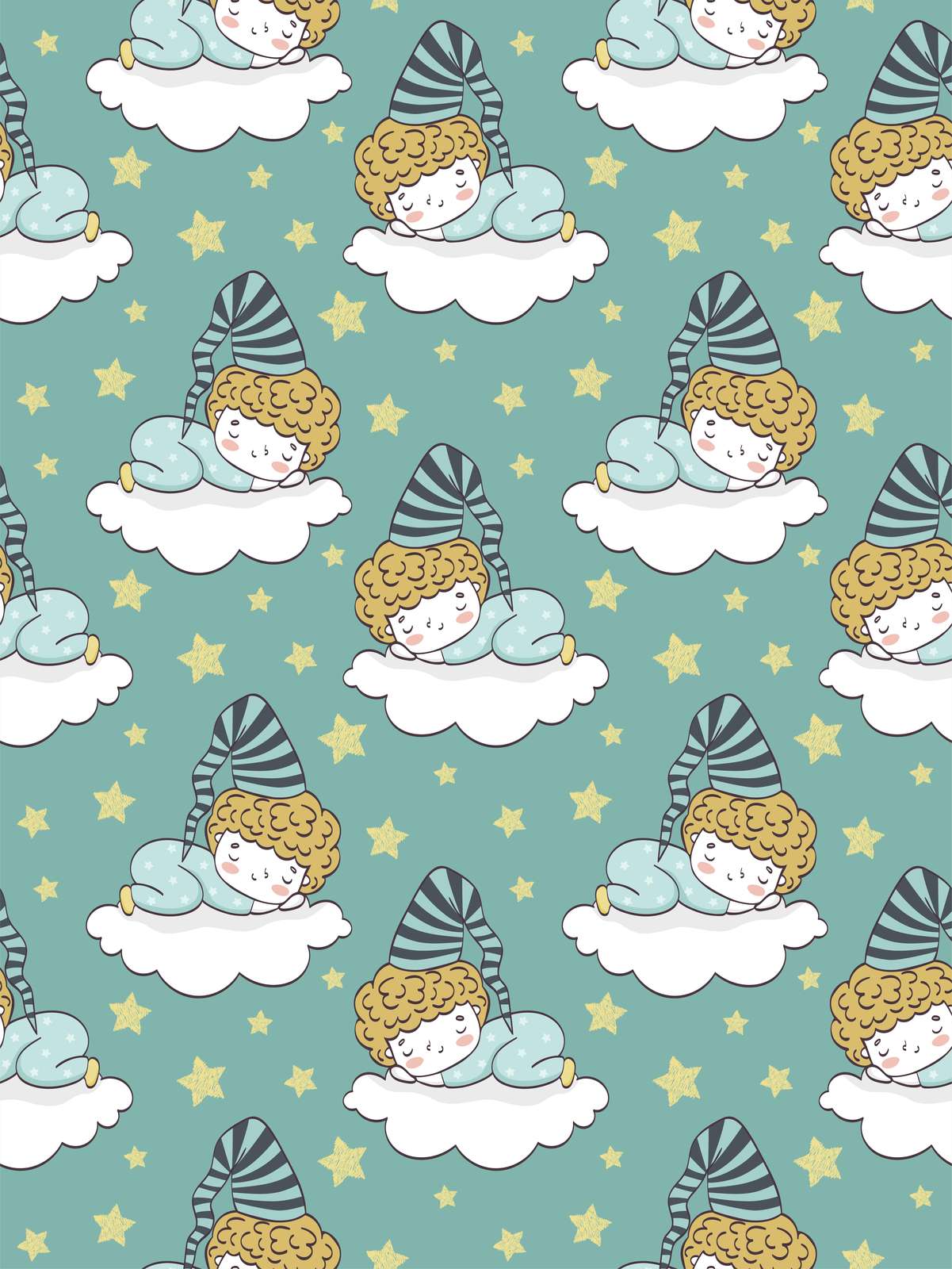 Dreamy Cloud Baby Sleeping Wall Art