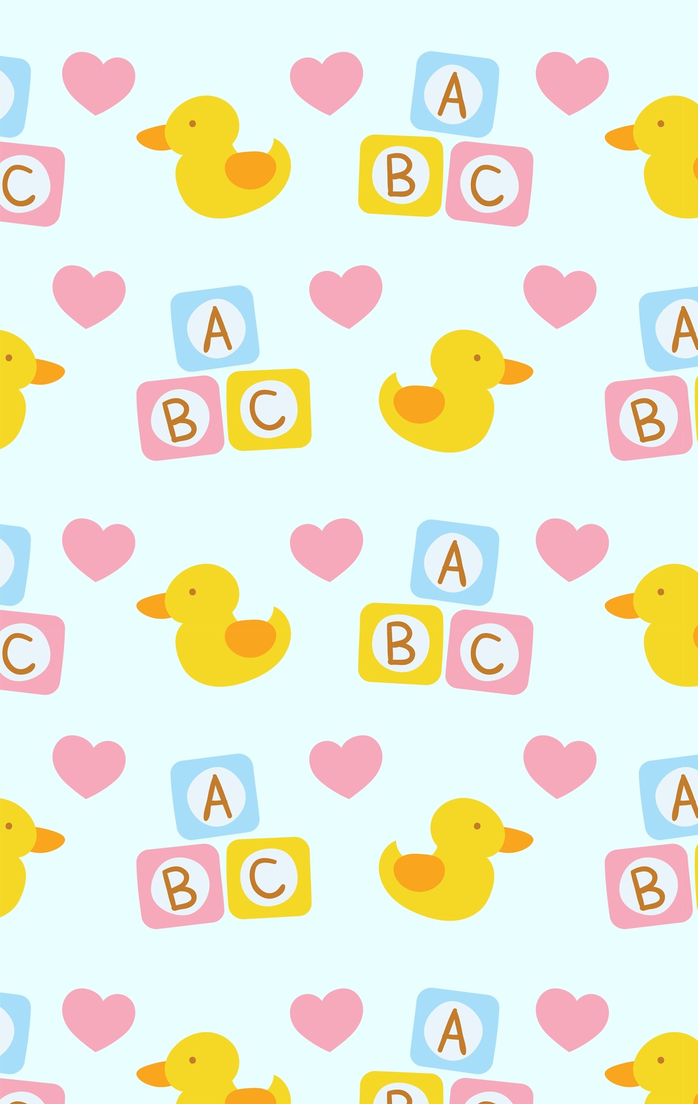 Cute Duck & ABC Blocks Nursery Wall Art