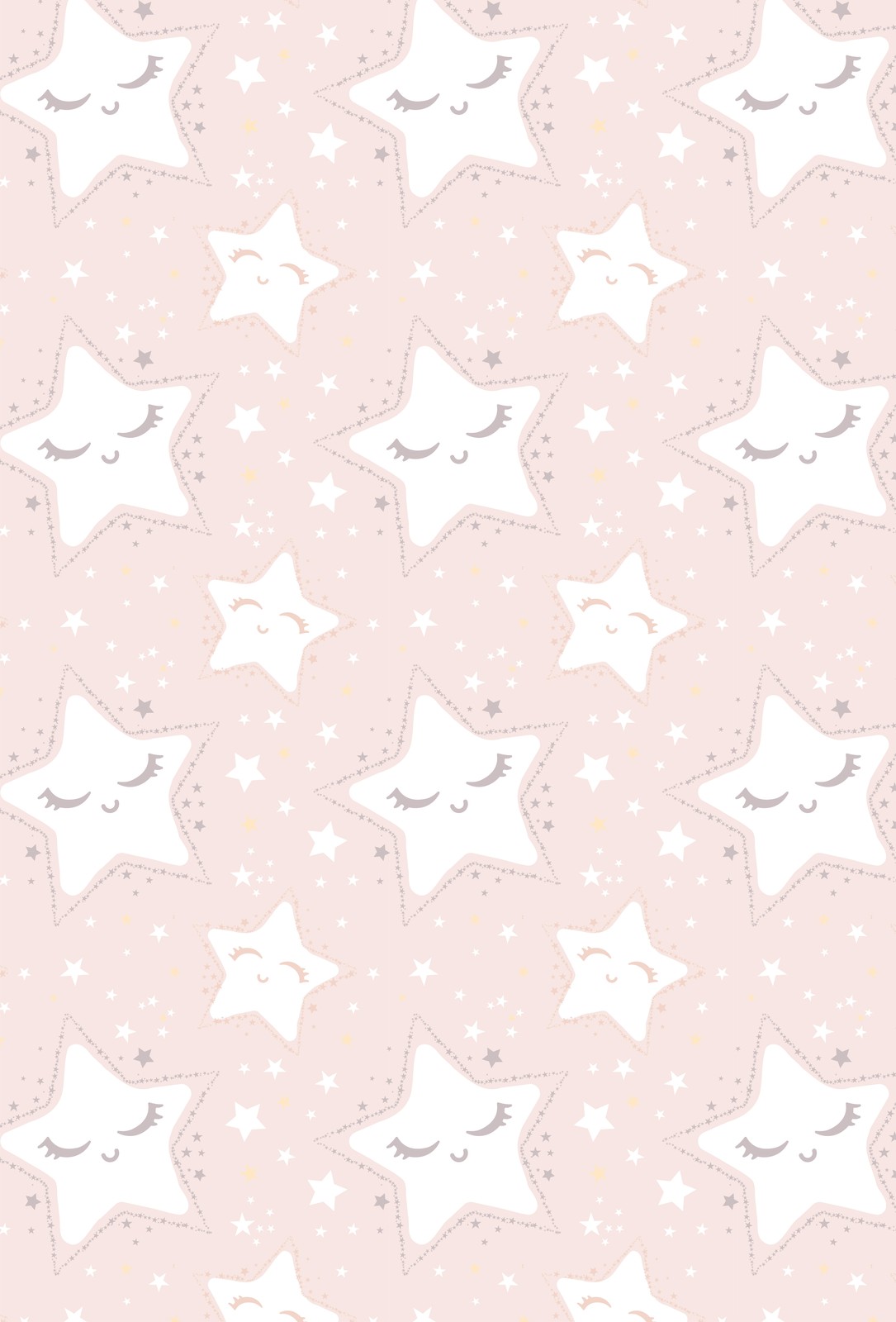 Cute Sleeping Stars Nursery Wall Art