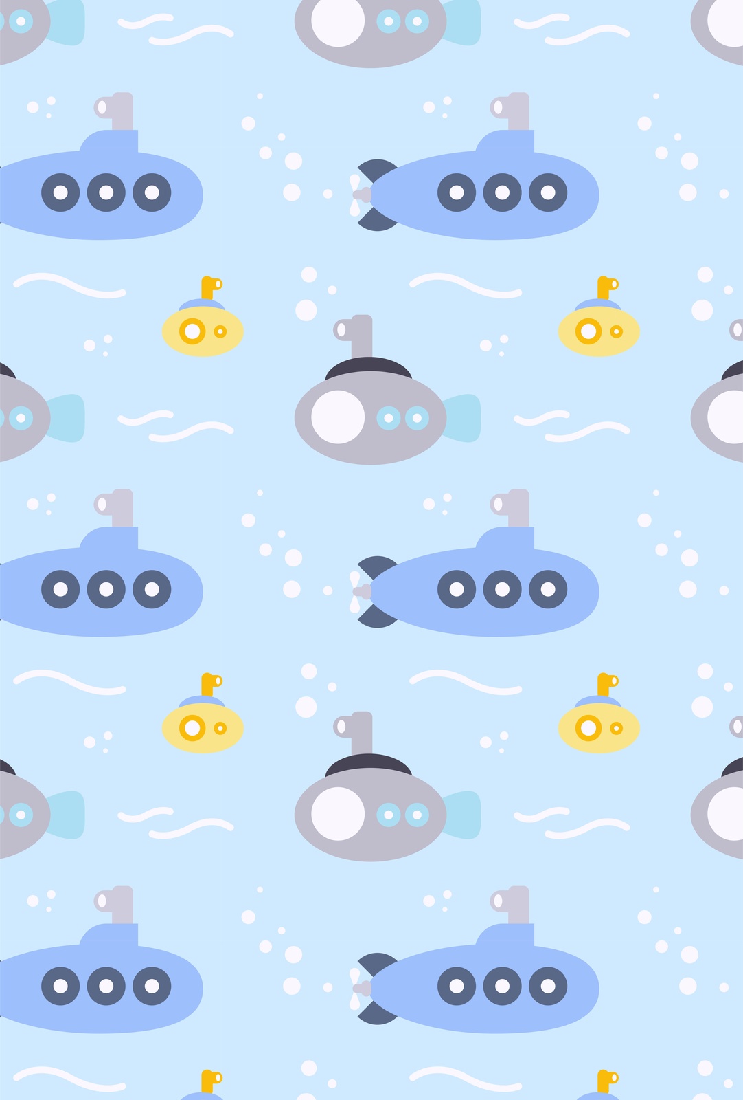 Cute Submarine Adventure Wall Art