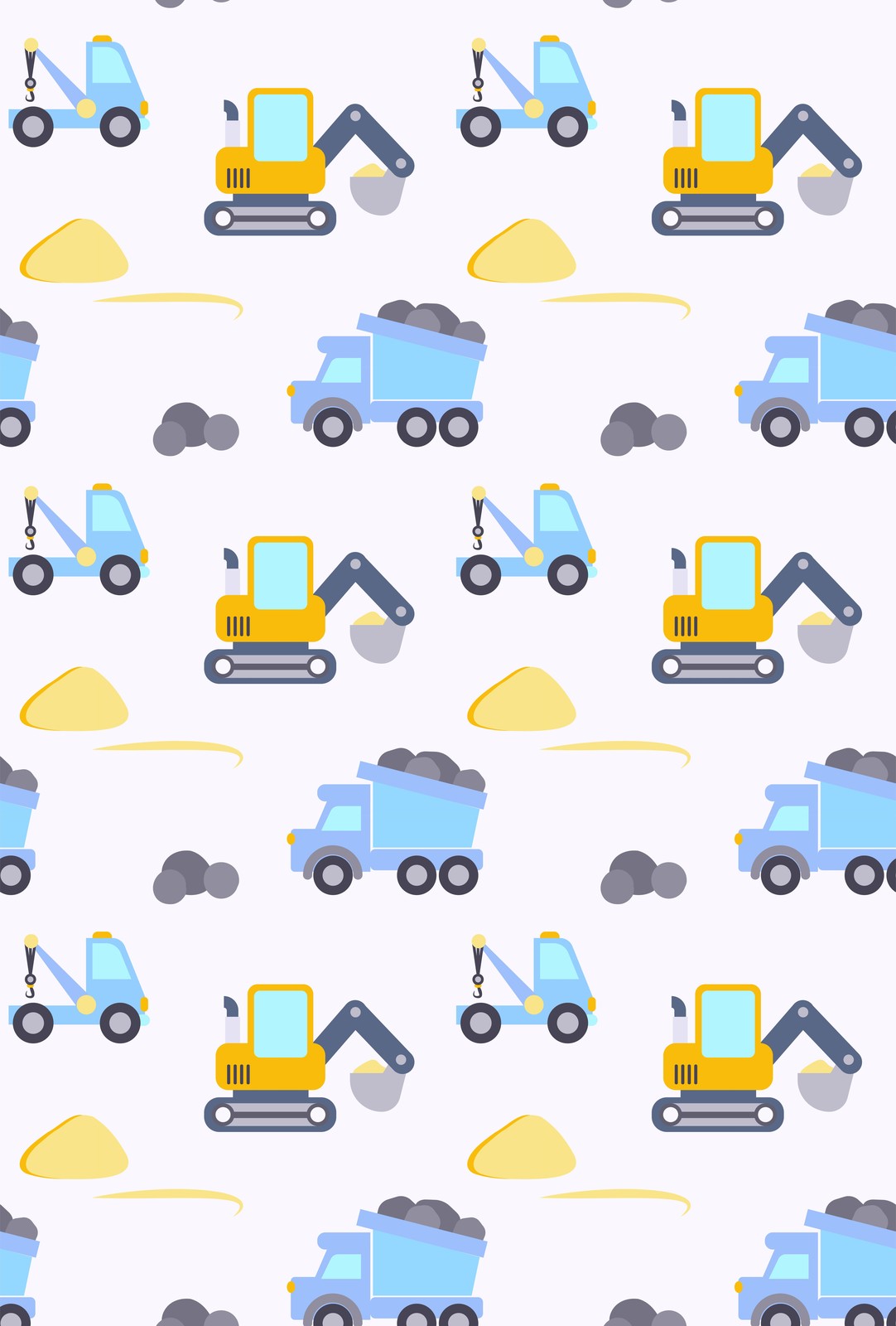 Construction Fun Excavator & Truck Wall Art