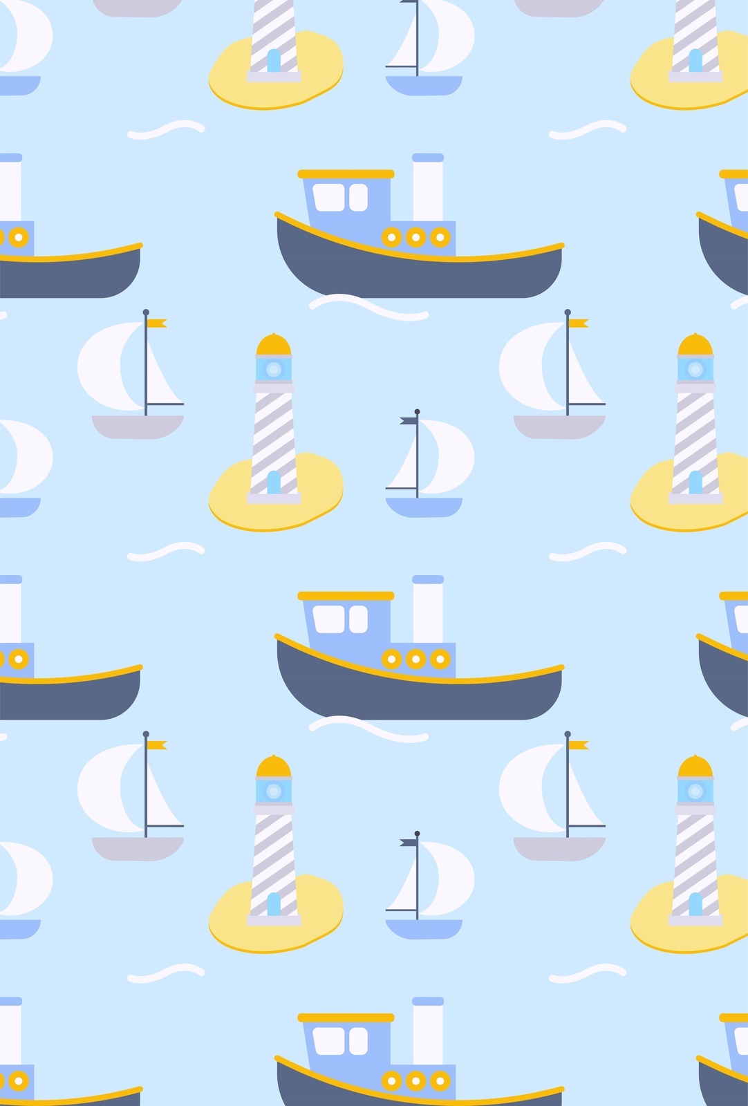 Nautical Adventure Ships & Lighthouses Wall Art