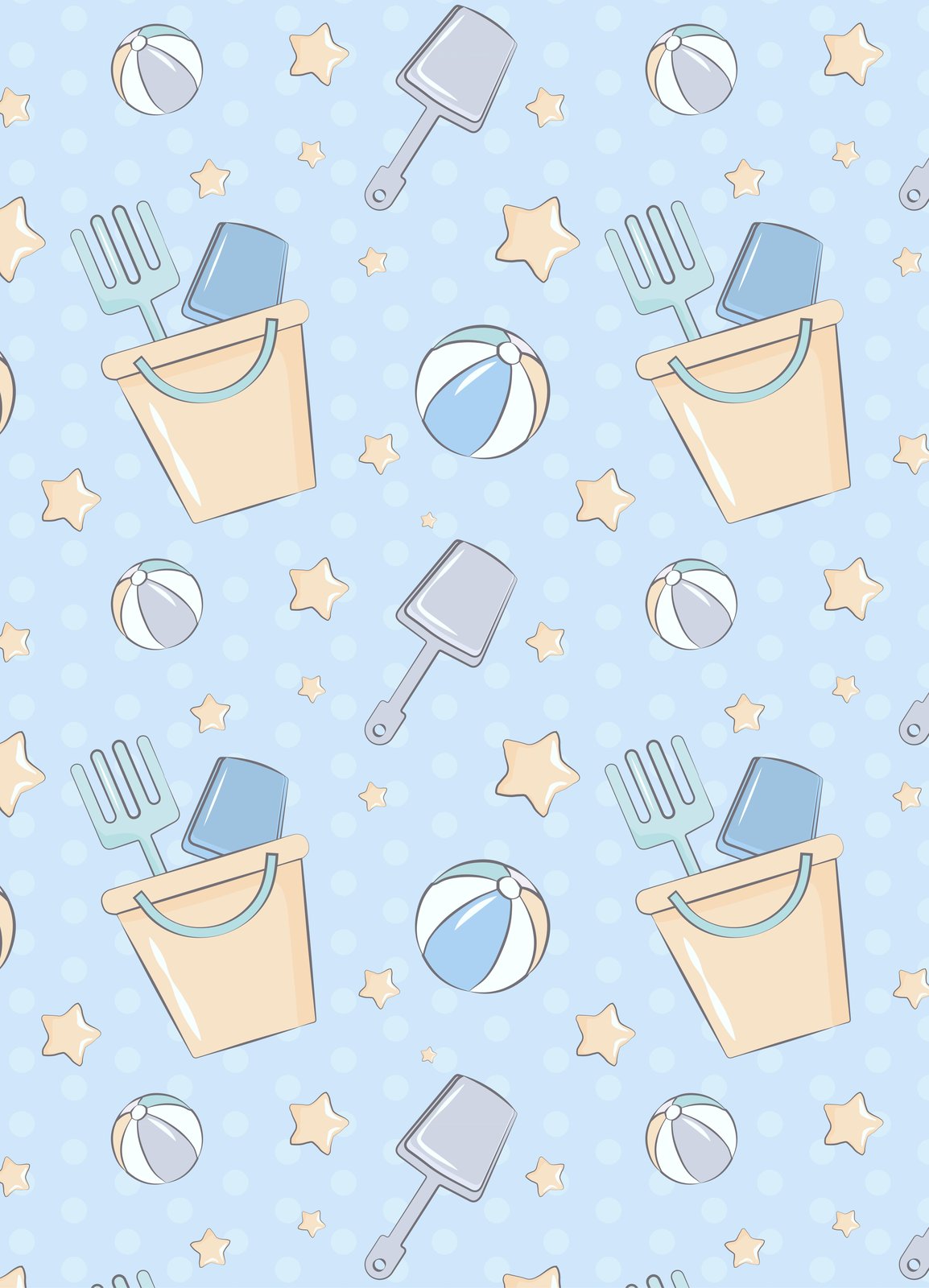 Beach Day Fun Pattern Wall Art