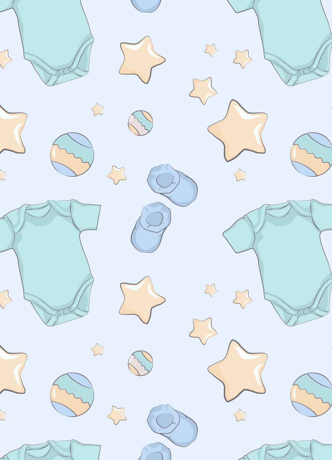 Baby Stars & Onesies Mint Wall Art