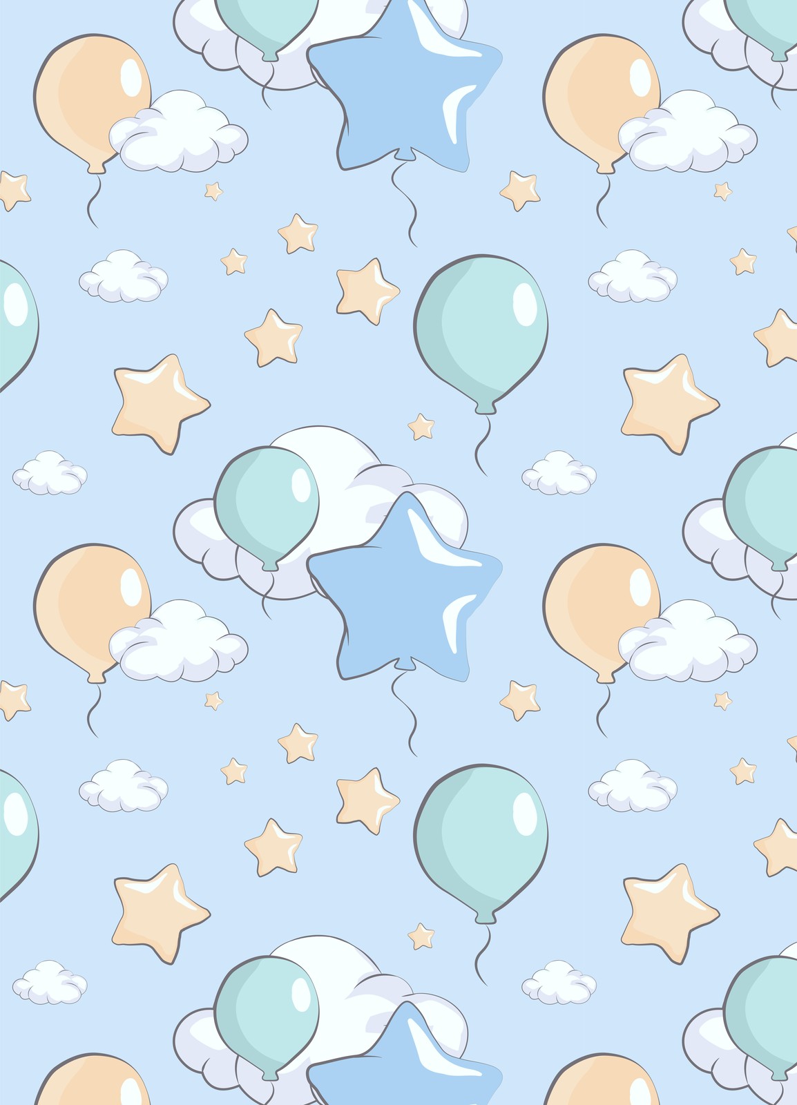Dreamy Stars & Balloons Nursery Wall Art