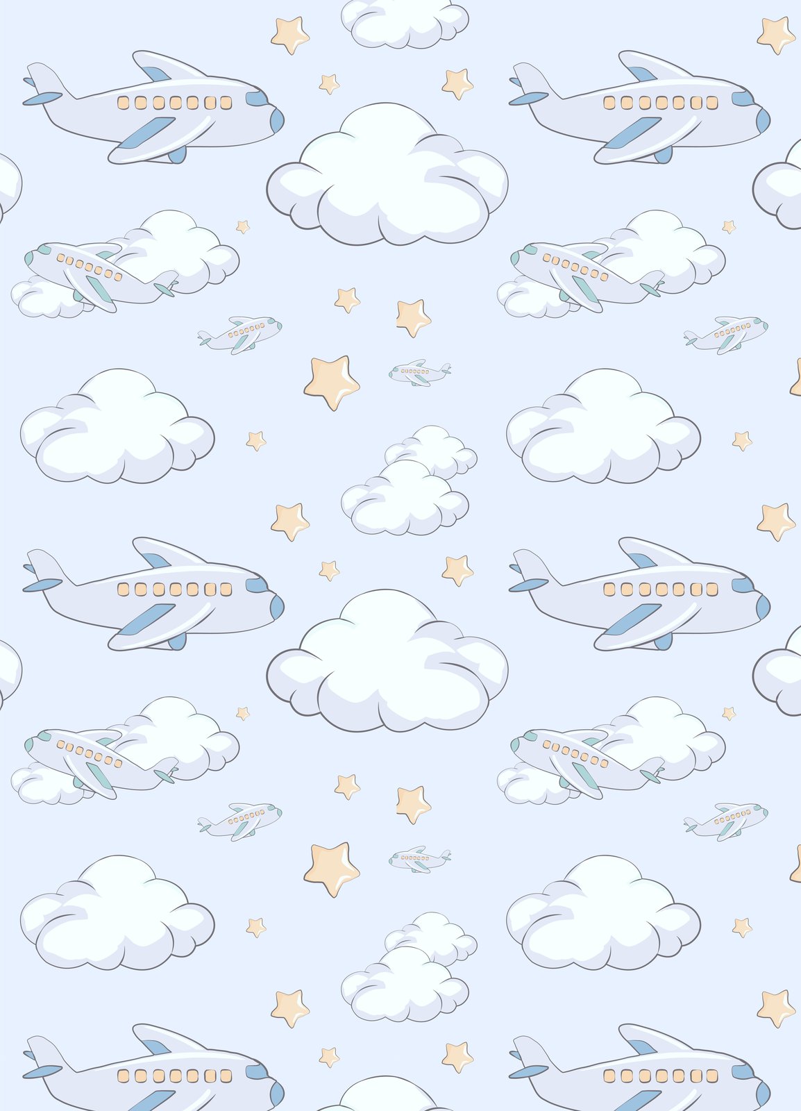 Dreamy Airplane & Cloud Wall Art