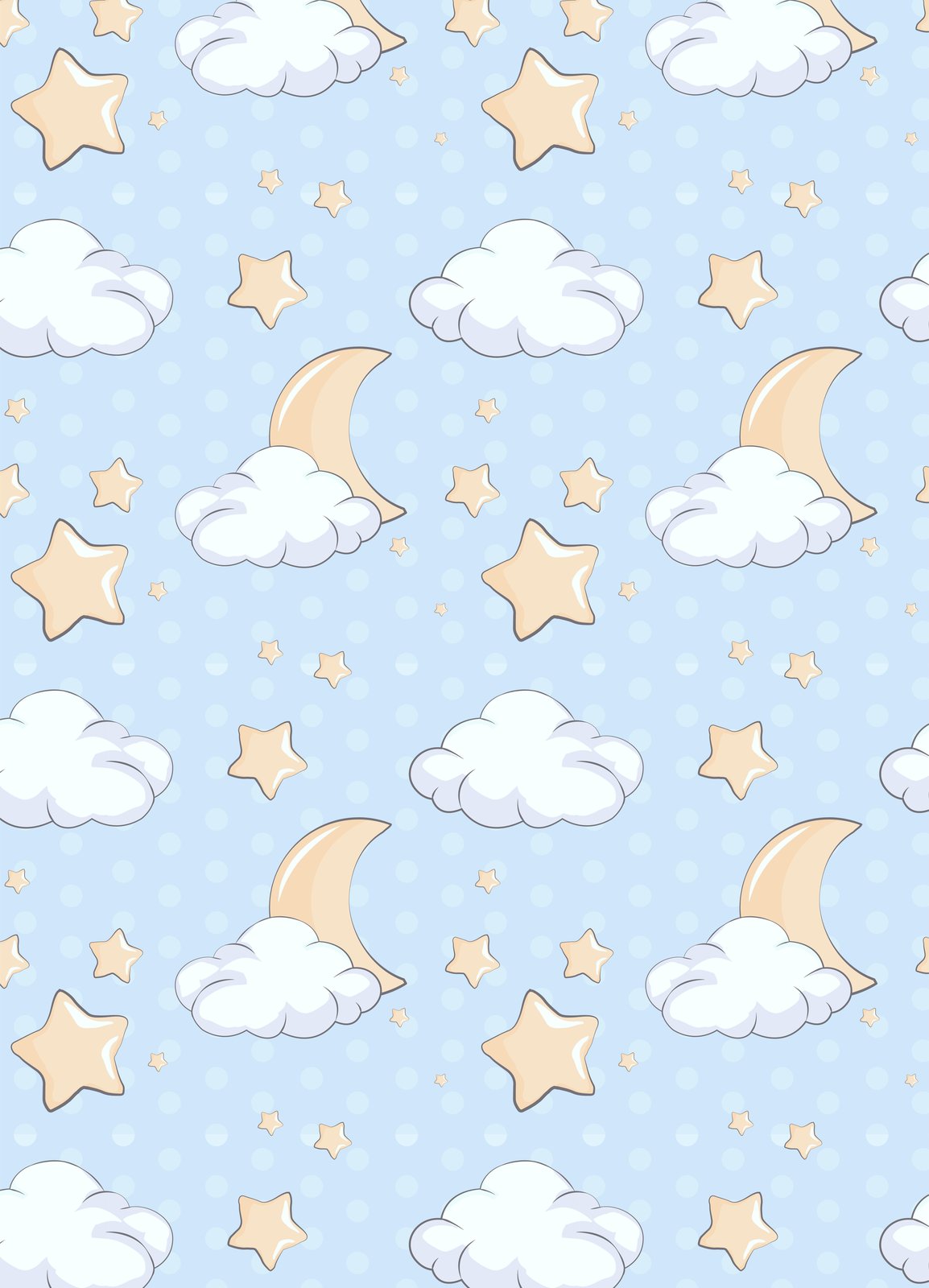 Whimsical Moon & Stars Nursery Wall Art