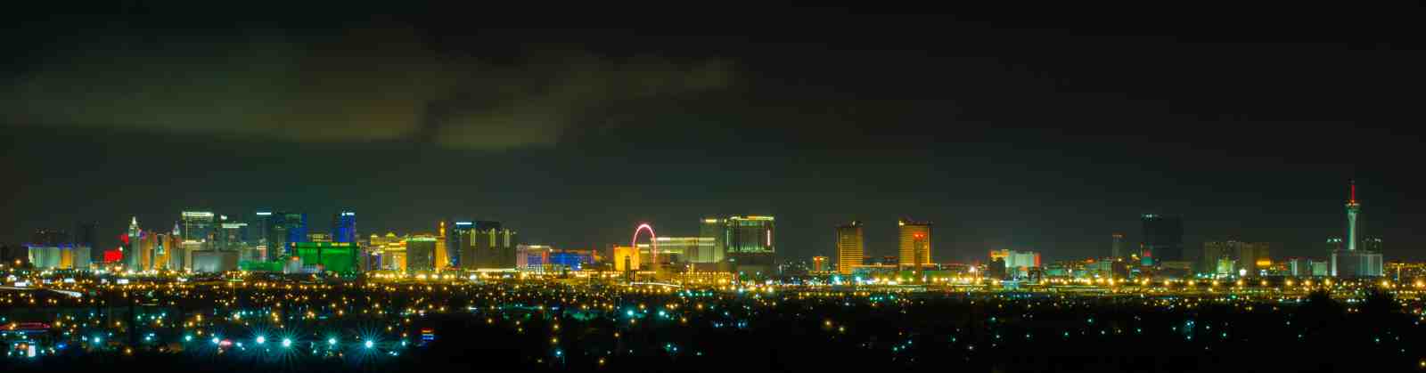 Vibrant City Skyline at Night Wall Art