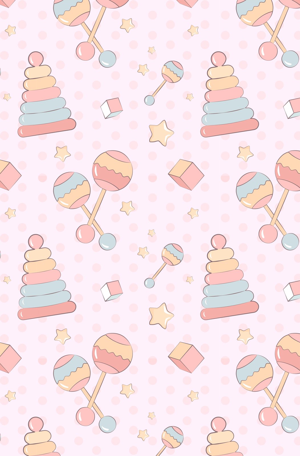 Sweet Pastel Baby Toys Wall Art