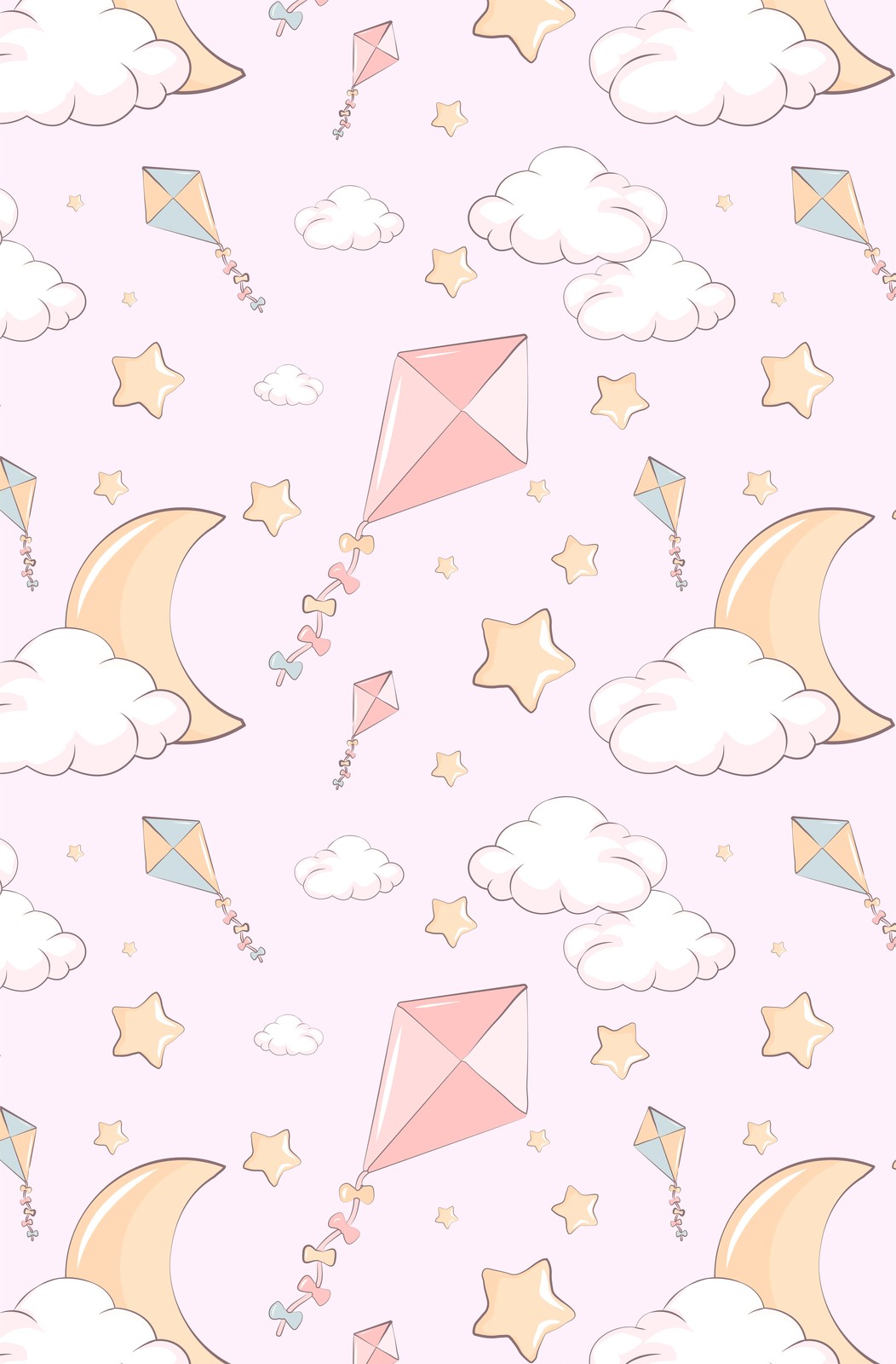 Whimsical Kite & Moon Nursery Wall Art