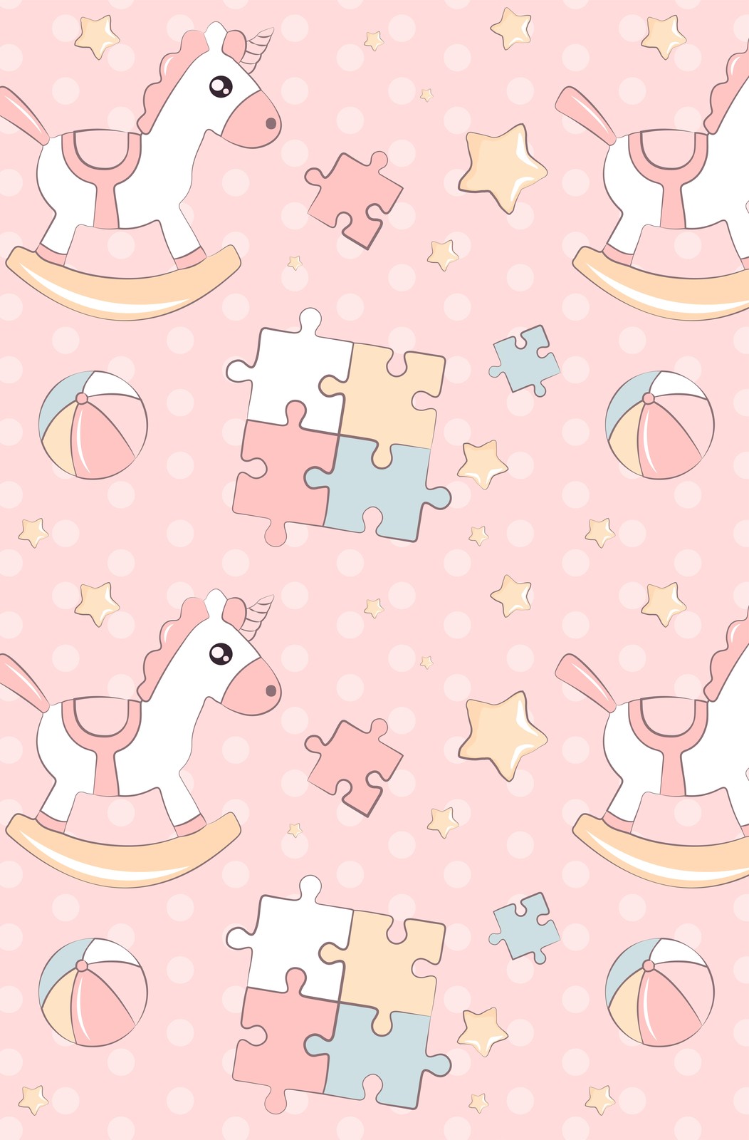Sweet Unicorn Rocking Horse Nursery Wall Art