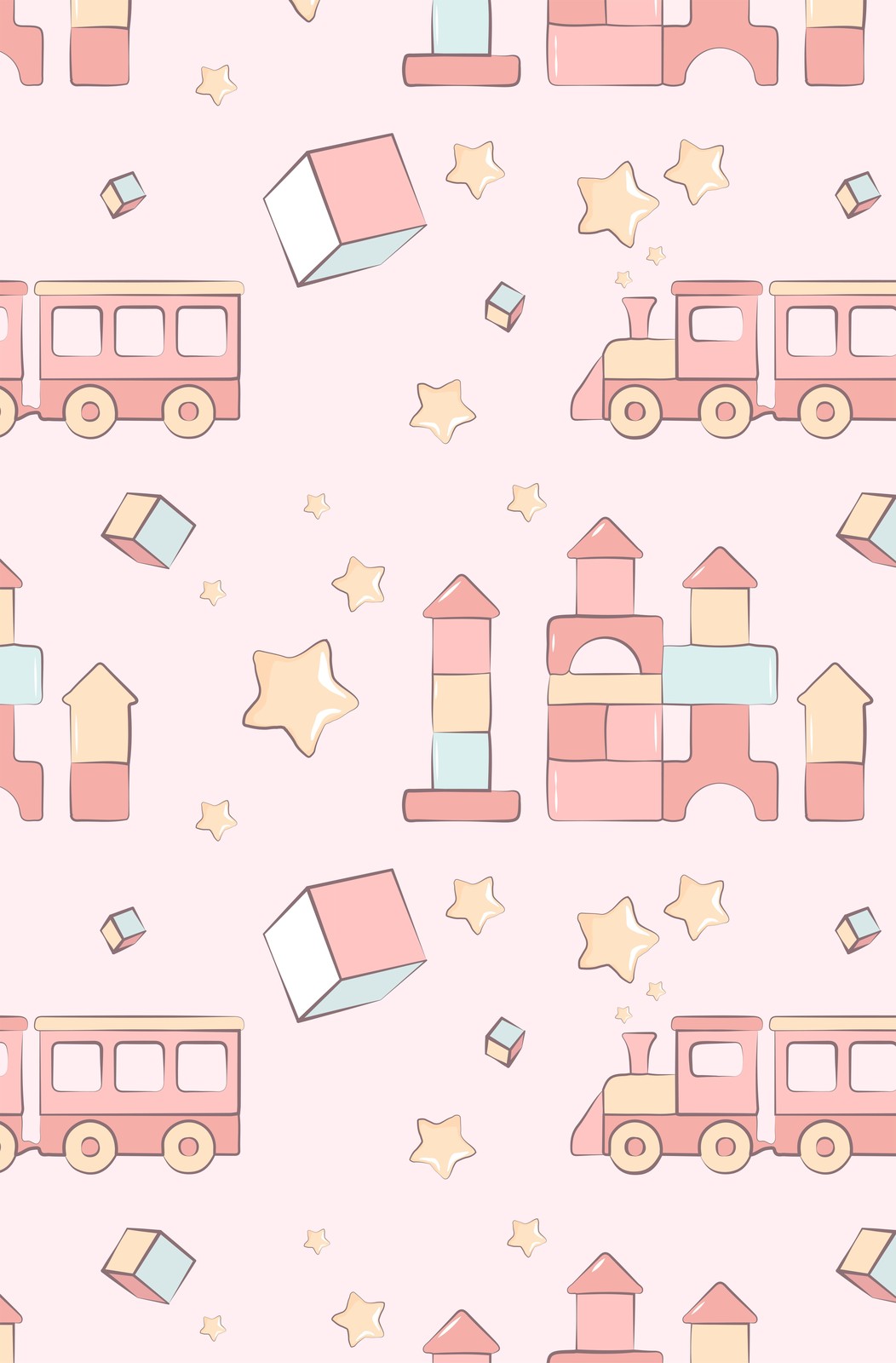 Sweet Dreams Toy Train & Blocks Wall Art