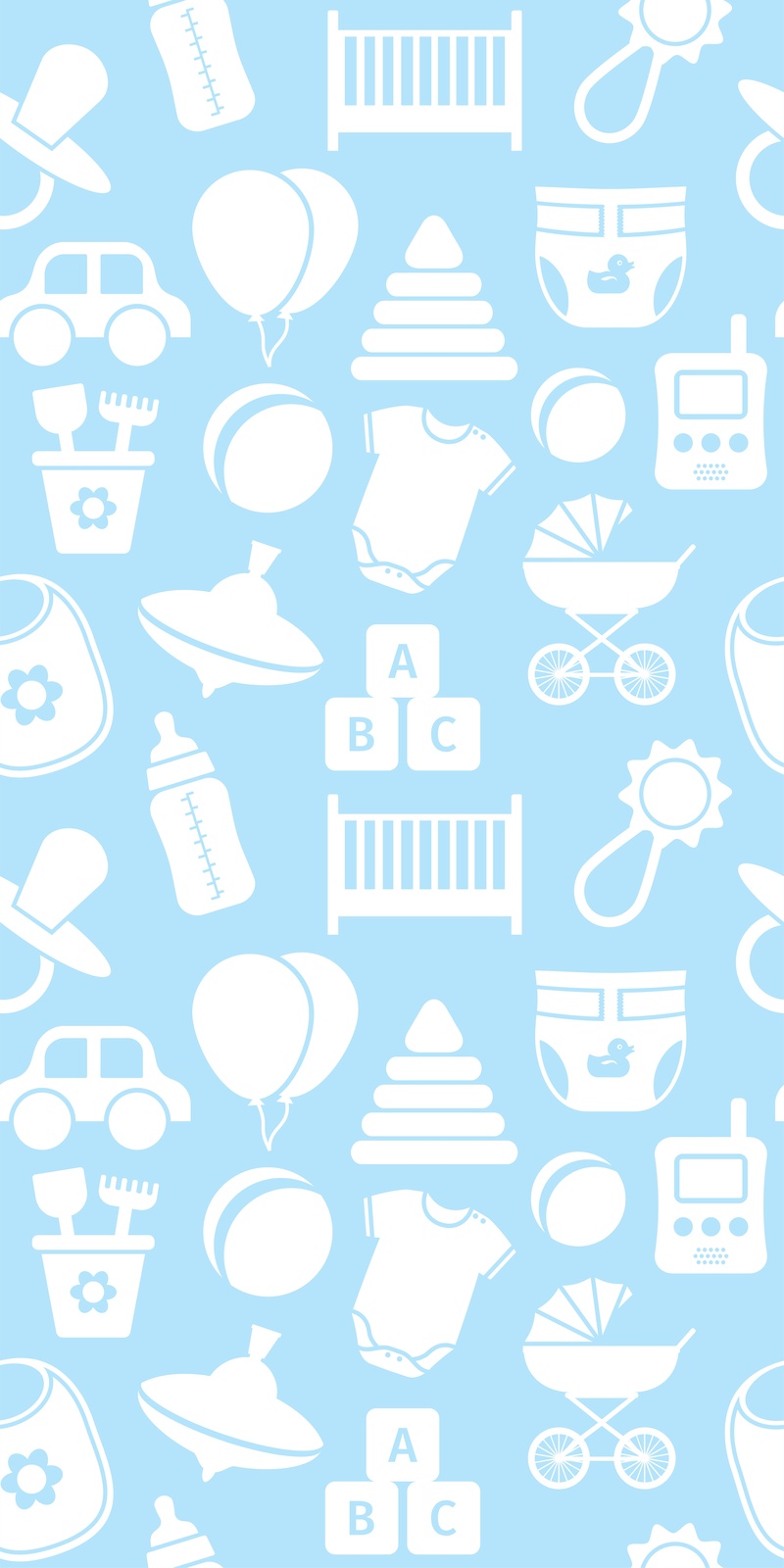 Whimsical Baby Essentials Pattern Wall Art