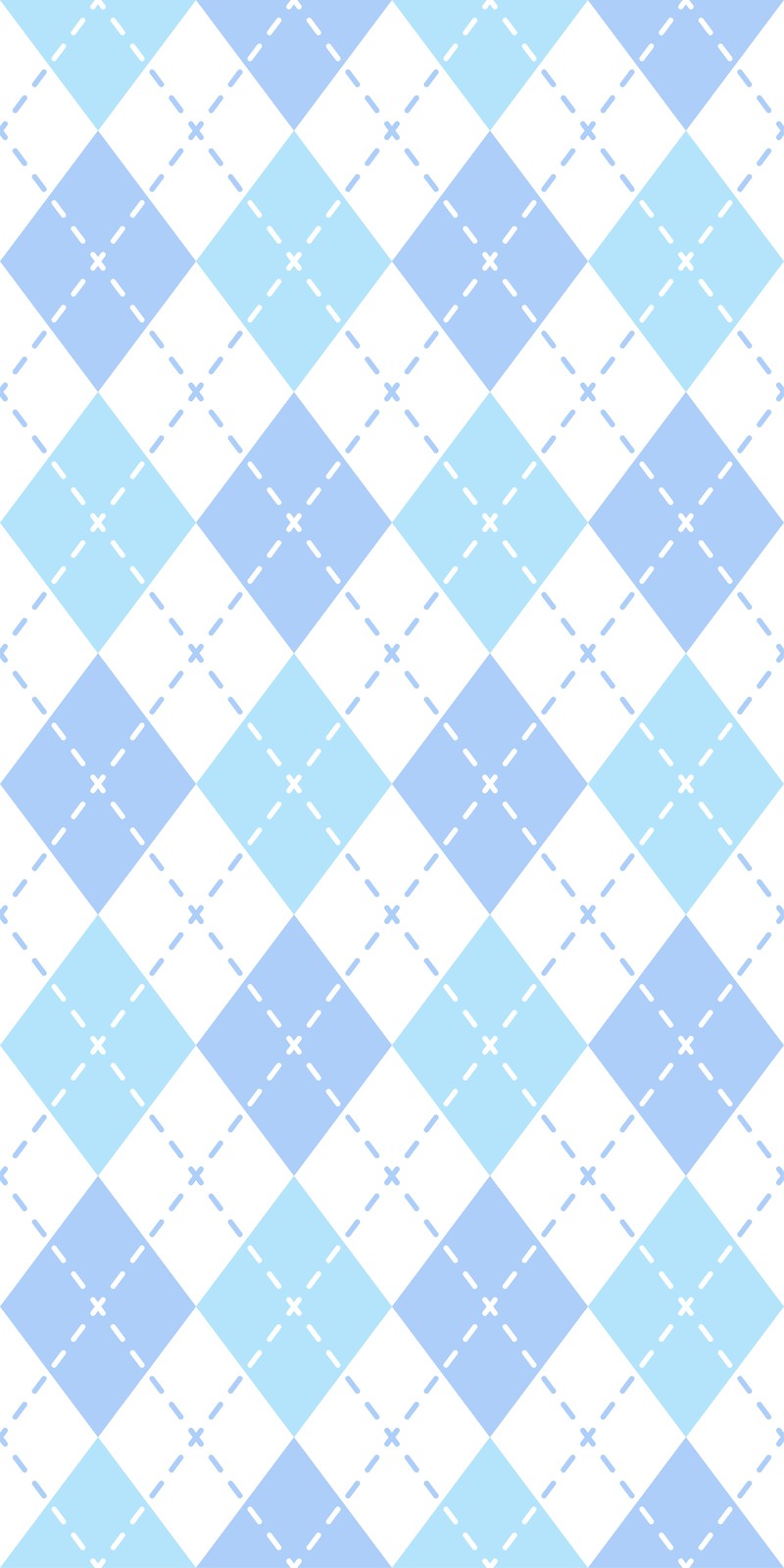 Blue Argyle Pattern Wall Art