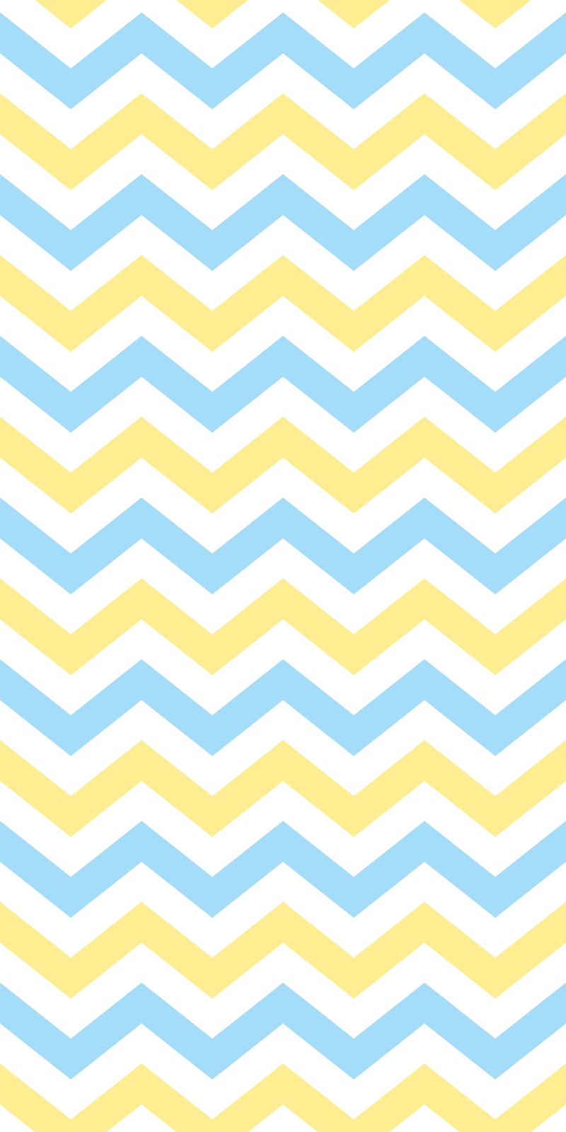 Charming Yellow & Blue Chevron Pattern Wall Art