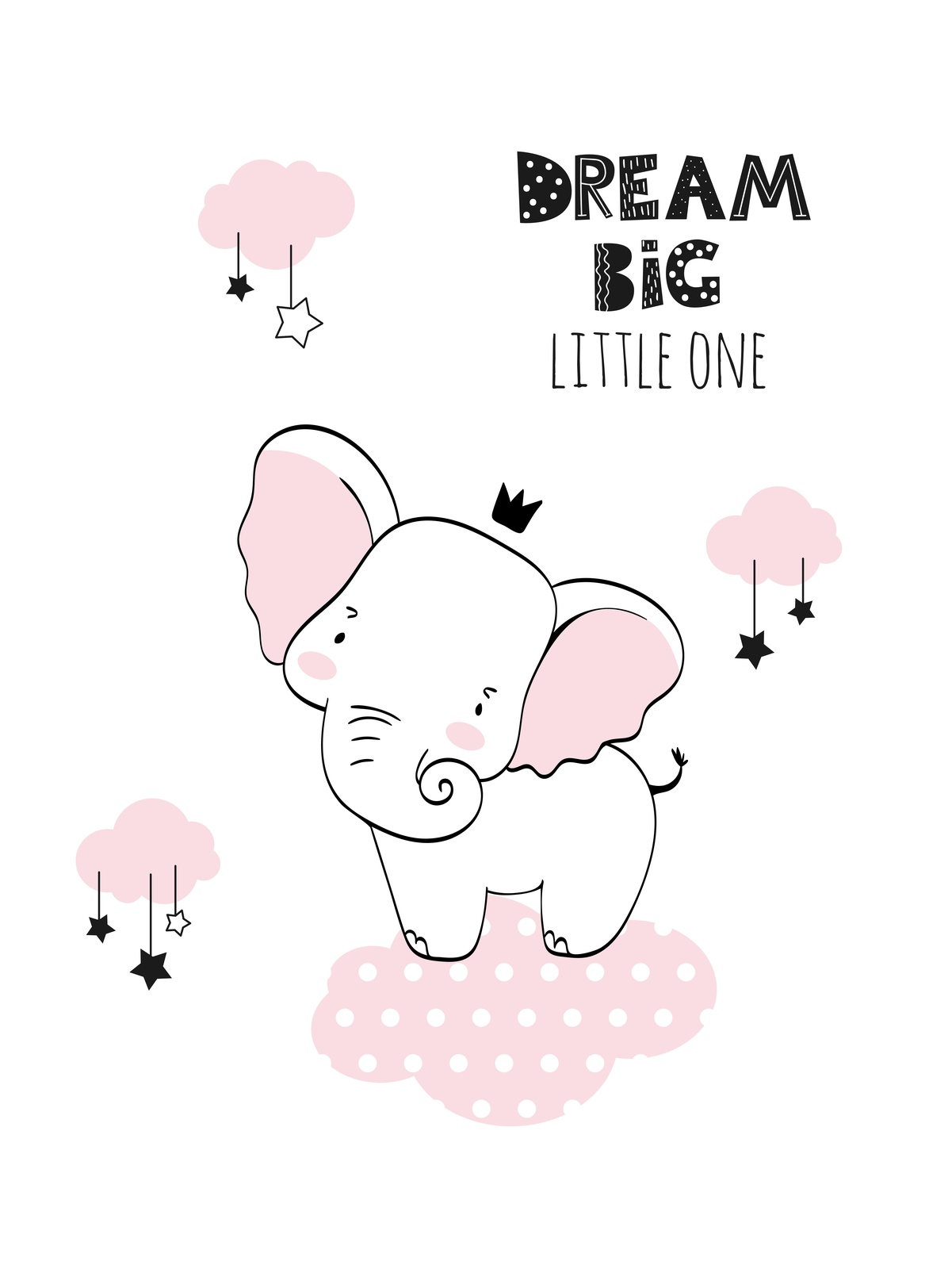 Adorable Elephant Dream Big Little One Wall Art