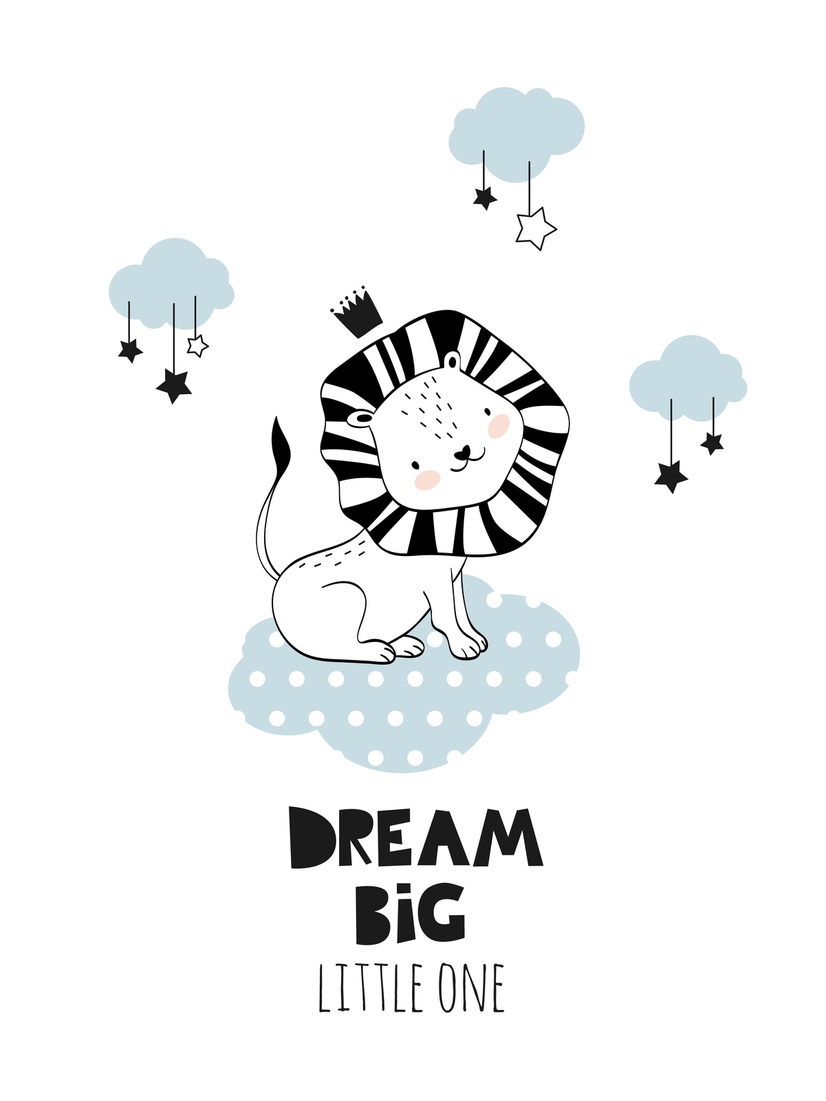Dream Big Lion Nursery Wall Art