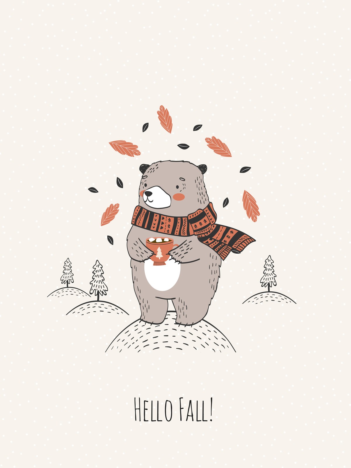 Cozy Bear Fall Vibes Wall Art