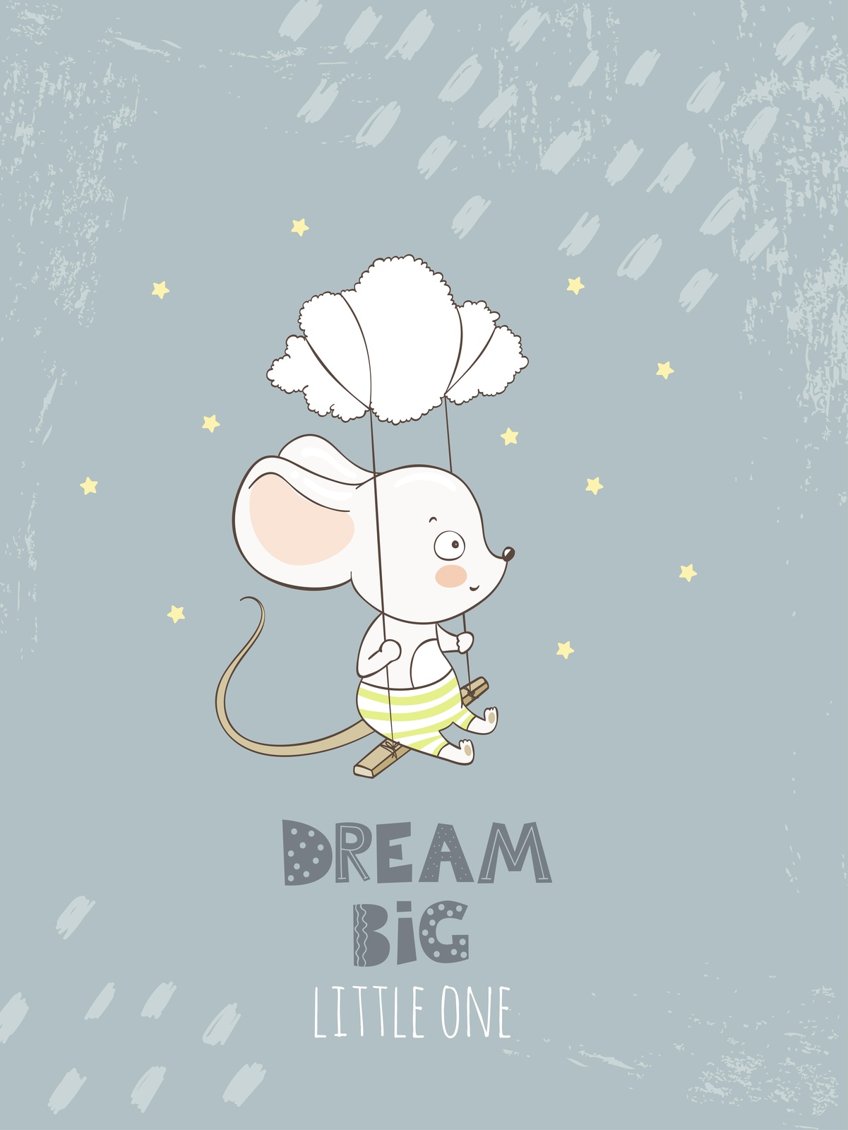 Whimsical Mouse Dream Big Wall Art for Nursery