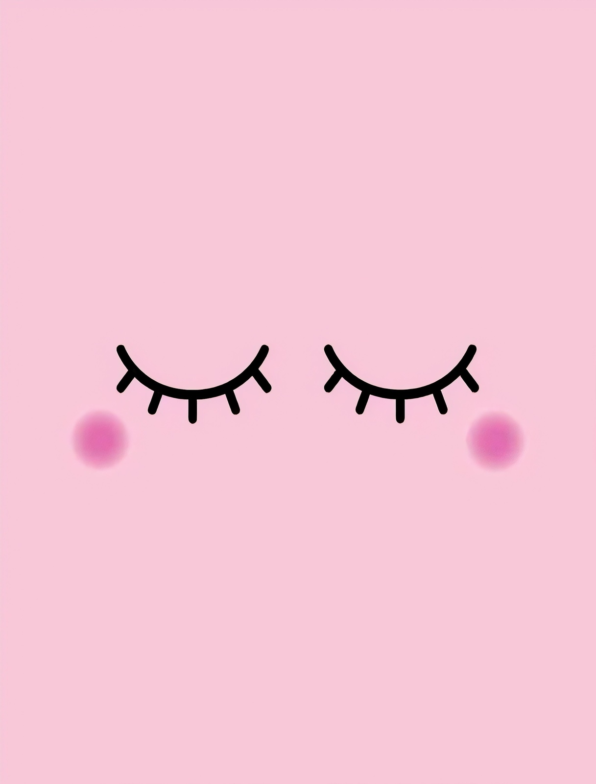 Sweet Dreams Cute Eyes Pink Wall Art