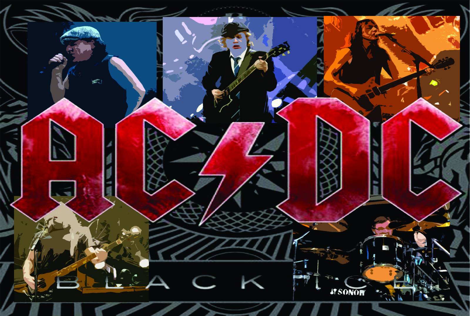 AC/DC Rock Legend Collage Wall Art