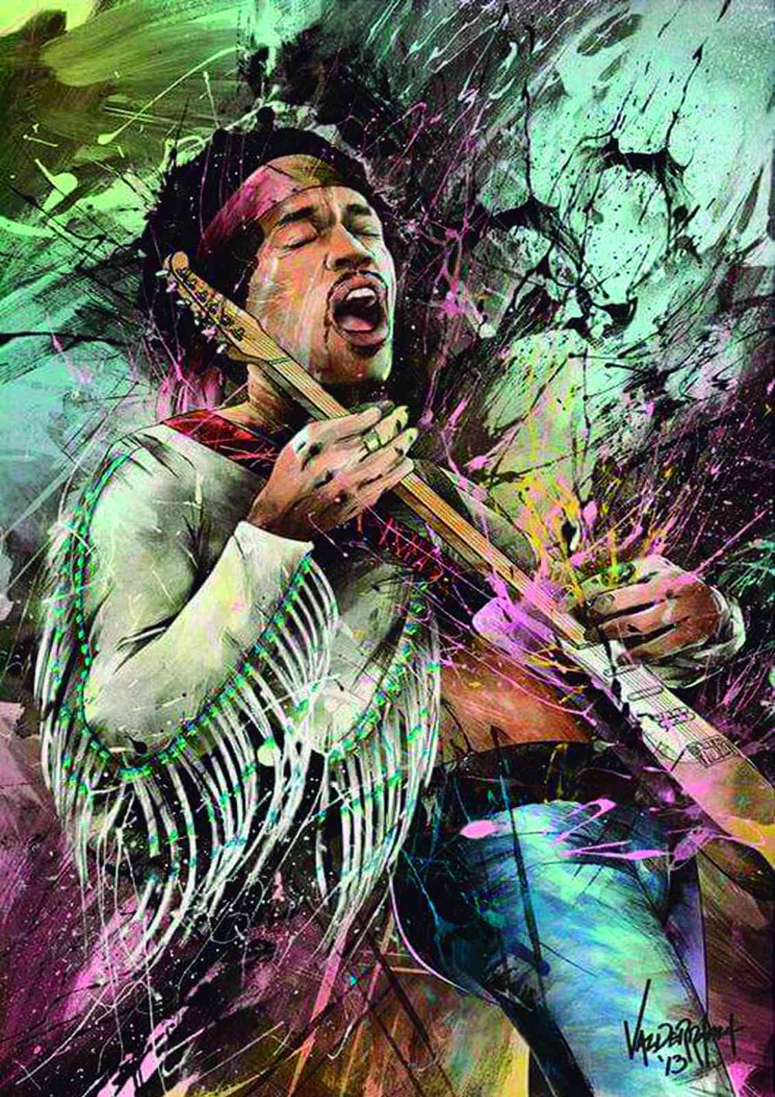 Jimi Hendrix Rock Legend Guitar Wall Art