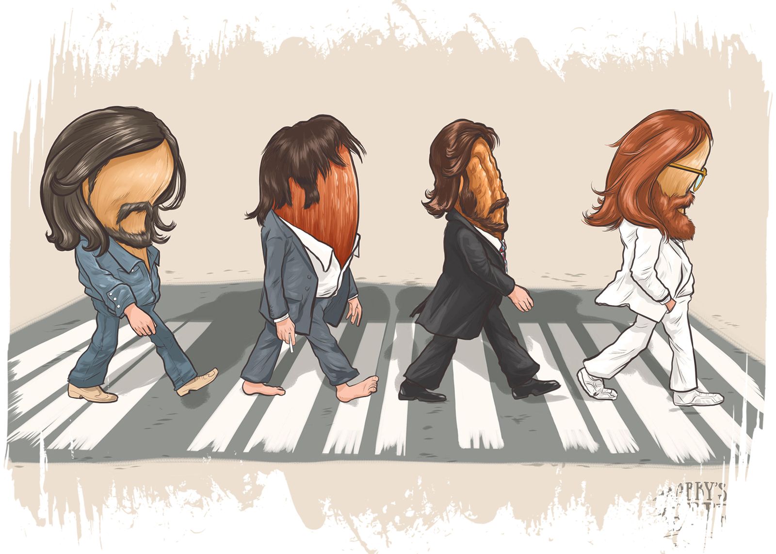 Whimsical Abbey Road Beans Wall Art
