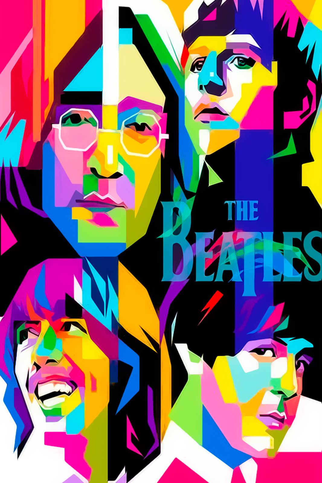 Vibrant Beatles Pop Art Wall Art
