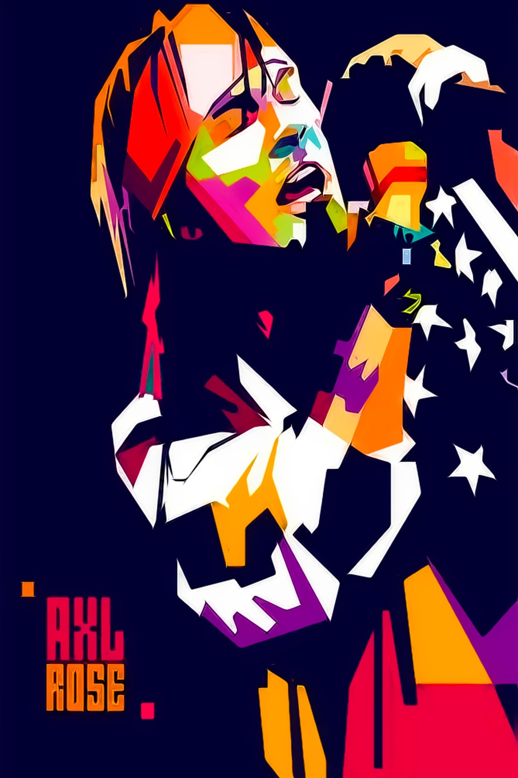 Vibrant Axl Rose Pop Art Wall Art