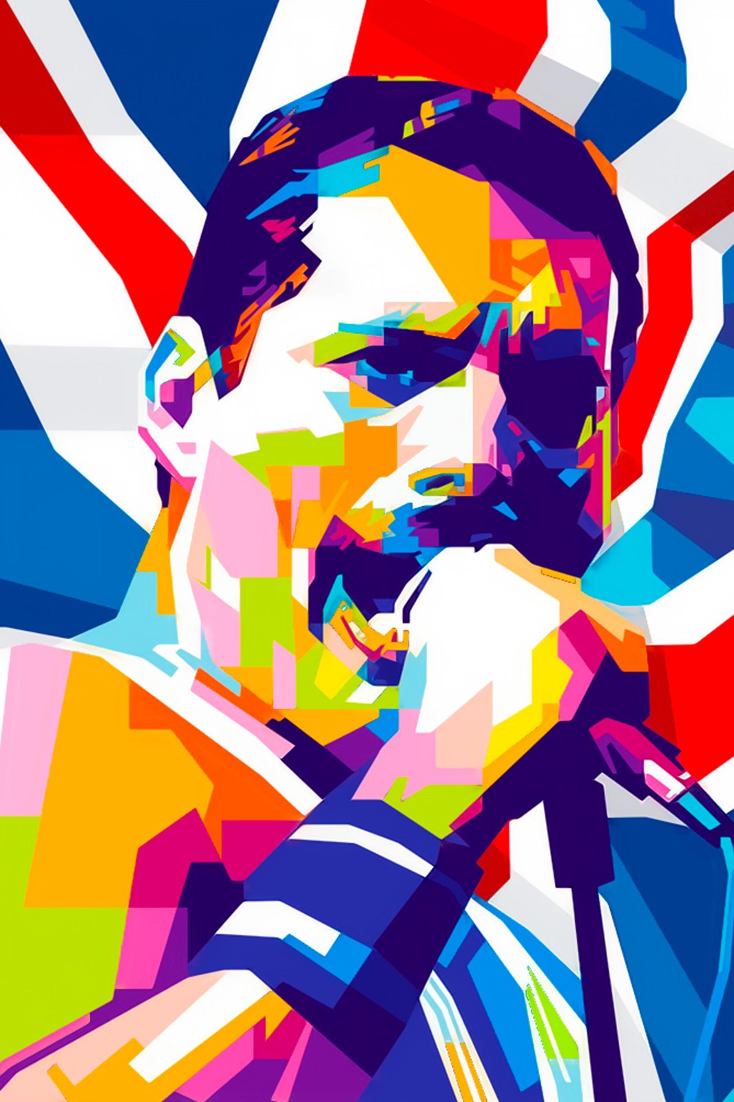 Iconic Freddie Mercury WPAP Wall Art