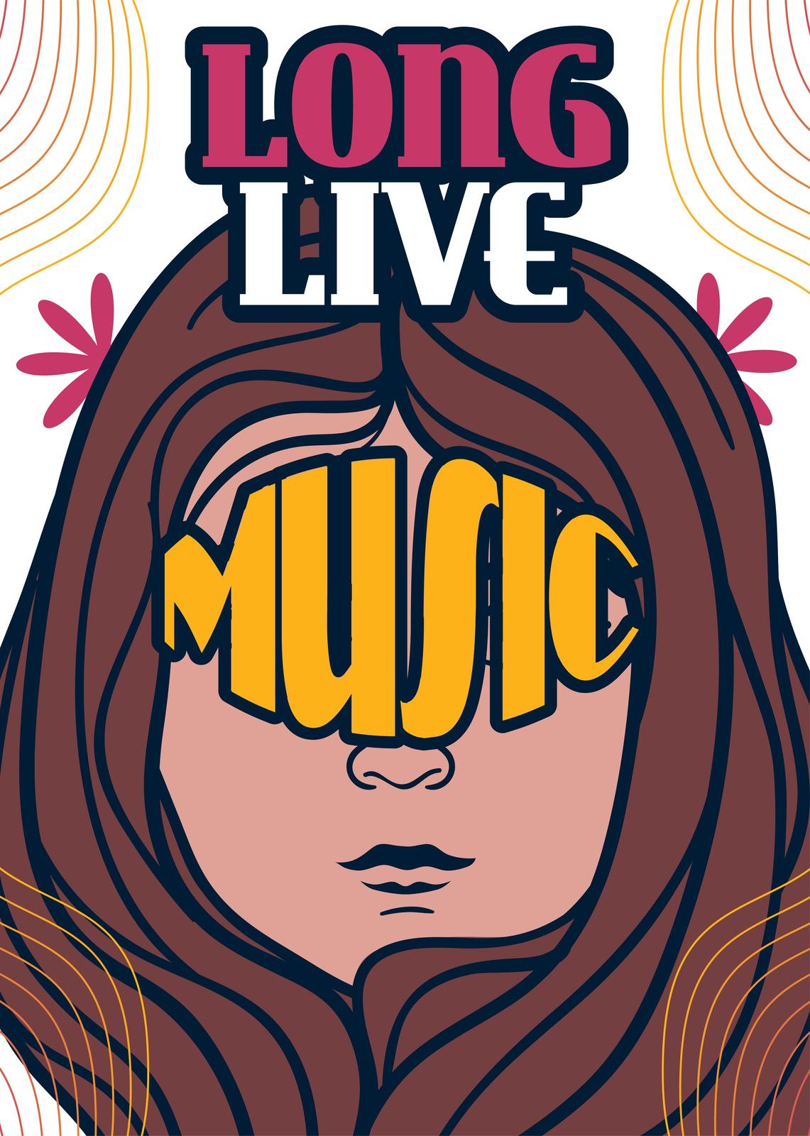 Retro Music Lover Portrait Wall Art