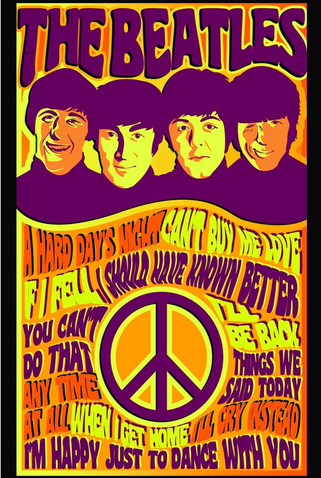 The Beatles Peace Sign Wall Art