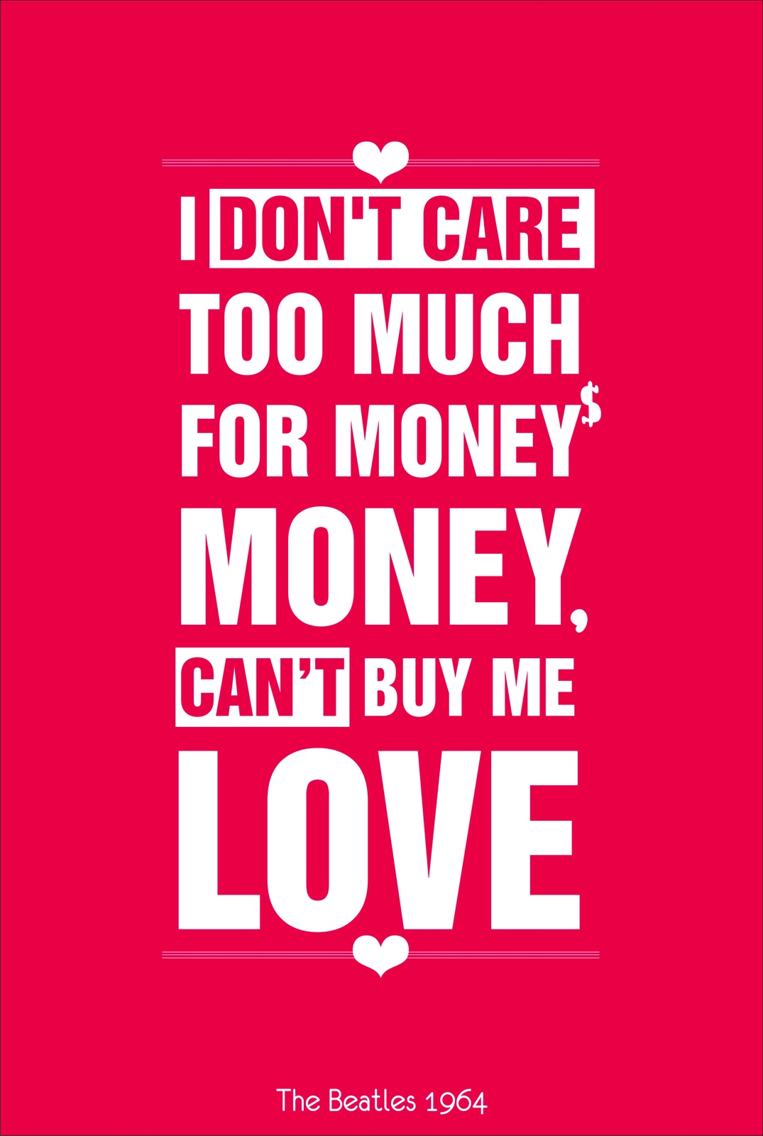 Beatles "Money Can't Buy Love" Wall Art